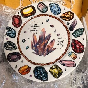 Gemstone Ceramic Art Plate with Crystals by artist JEEP KONGDECHAKUL.